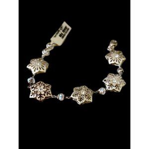Brighton Winter Frost Silver Winter Snowflake Snow Bracelet Crystals NWT